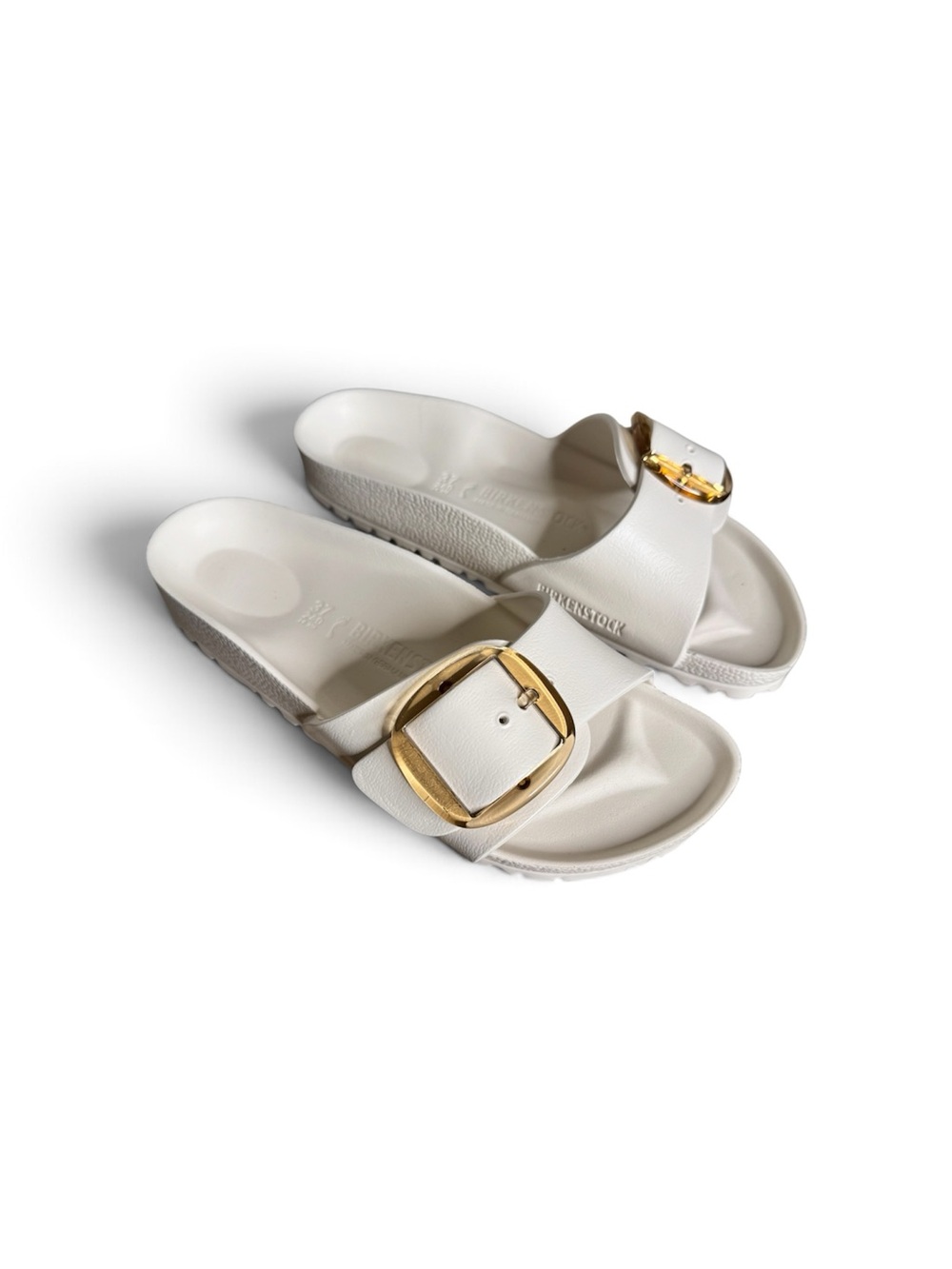 NWT Birkenstock Madrid Big Buckle EVA Sandals color White Eggshell size 7 37 - Picture 3 of 6